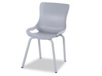 Set van 2 stoelen DINA lichtgrijs met vierkante aluminium poten - thumbnail