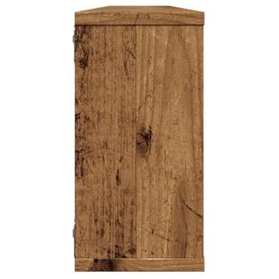 Wandschappen kubus 2 st 100x15x30 cm bewerkt hout oud hout