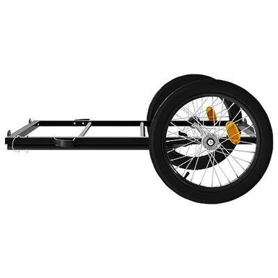 VidaXL Fietstrailer 135x68x37 cm ijzer zwart - thumbnail