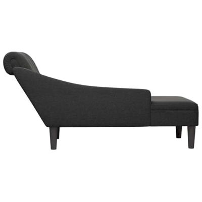 Chaise longue met kussen en rechterarmleuning stof zwart Chaise longue met kussen en rechterarmleuning stof zwart