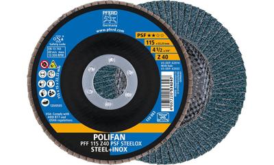 PFERD TOOLS 67664115 Z Psf Steelox Lamellenschijf Diameter 115 mm Boordiameter 22.23 mm Korrelgrootte (num) 40 10 stuk(s)