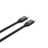 Unitek 2 meter USB C - USB C kabel met Power Delivery, 100 watt, 20 V/5 A, snellaadkabel, synchronisatiekabel, voor USB Type-C-apparaten, nylonvlechtwerk, duurzaam, zwart - thumbnail