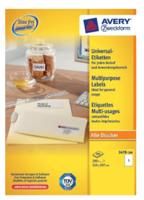 Avery-Zweckform 3478-200 Universele etiketten 210 x 297 mm Papier Wit 200 stuk(s) Permanent hechtend Laser (kleur), Laser (zwart/wit), Kopiëren (kleur), - thumbnail
