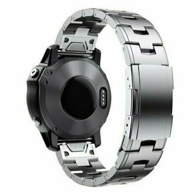 By Qubix - Titanium schakelband - Zilver - Compatible met Garmin Descent G2 - Compatible Garmin bandje - Bandbreedte: 22mm