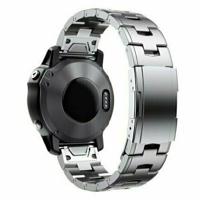 By Qubix - Titanium schakelband - Zilver - Compatible met Garmin Descent G2 - Compatible Garmin bandje - Bandbreedte: 22mm - thumbnail