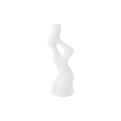 present time - Vase Organic Swirls polyresin white