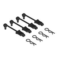 Body Clip Retainers 1/10 Scale Black 4pcs (AR390165) - thumbnail
