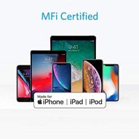Anker Lightning Powerline Select+, zwart, 0,9 meter, Apple MFi gecertificeerd, dubbel gevlochten nylon, Kevlar vezel, versterkt, perfecte compatibiliteit met iPhone Xs/XS Max/XR/X/8/8 Plus, 7/7 Plus, - thumbnail
