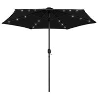 Parasol met LED-verlichting en aluminium paal 270 cm zwart - thumbnail