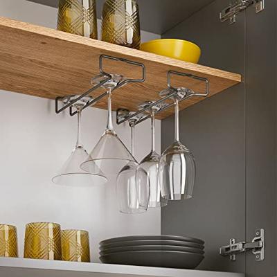 Metaltex Wijnglazenrek 11x26x4 cm Zwart 2 Stuks