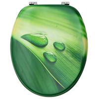 VidaXL Toiletbril met deksel waterdruppel mdf groen - thumbnail