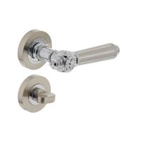 Deurkruk 1716 Julietta op rond rozet 7mm nokken met WC8mm chroom/nikkel mat - thumbnail