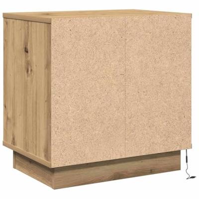 Nachtkastje met lade artisanaal eikenkleurig 50 x 34.5 x 50 cm.