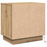 Nachtkastje met lade artisanaal eikenkleurig 50 x 34.5 x 50 cm. - thumbnail