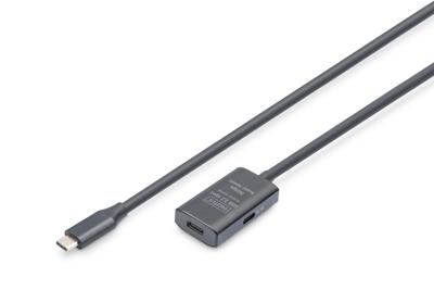 Digitus DA-73108 USB-C-kabel USB 3.2 Gen1, USB 3.2 Gen1, USB 3.0 USB-C, USB-C bus, USB-C stekker 5.00 m Zwart Actief met signaalversterking, Stekker past op Digitus DA-73108 USB-C-kabel USB 3.2 Gen1, USB 3.2 Gen1, USB 3.0 USB-C, USB-C bus, USB-C stekker 5.00 m Zwart Actief met signaalversterking, Stekker past op