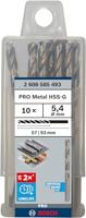 Bosch Accessoires Metaalboren HSS-G, Standard 5,4 x 57 x 93 mm 10st - 2608585493 - thumbnail