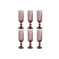 Set van bekers Home ESPRIT Roze Kristal 6 x 6 x 18,4 cm (6 Stuks) - thumbnail