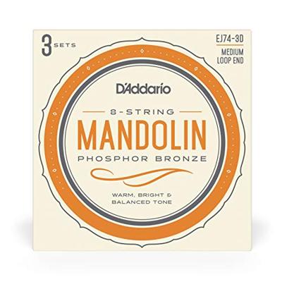 D'Addario EJ74-3D Phosphor Bronze Medium 11-40 snaren voor mandoline (3 sets) D'Addario EJ74-3D Phosphor Bronze Medium 11-40 snaren voor mandoline (3 sets)