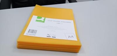 Q-CONNECT L-map, geel, 120 micron, pak van 100 stuks