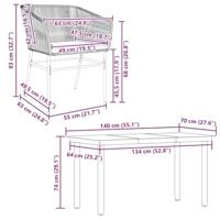 5-delige Tuinset met kussens poly rattan glas bruin - thumbnail