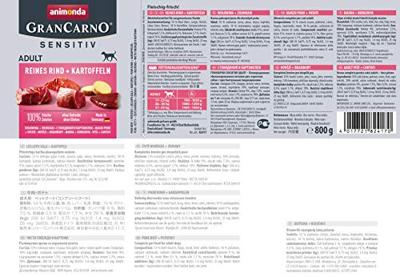 ANIMONDA GranCarno Adult Sensitiv Beef with potatoes - natvoer voor honden - 800g