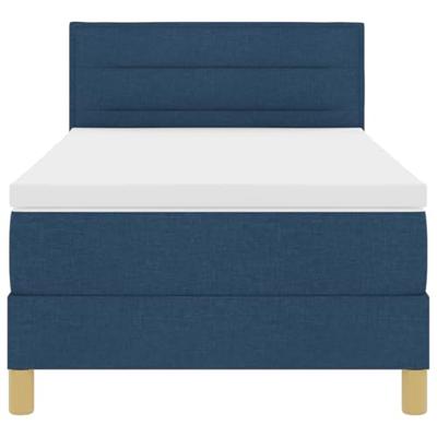 Boxspringbed met matras en LED stof blauw 100x200 cm