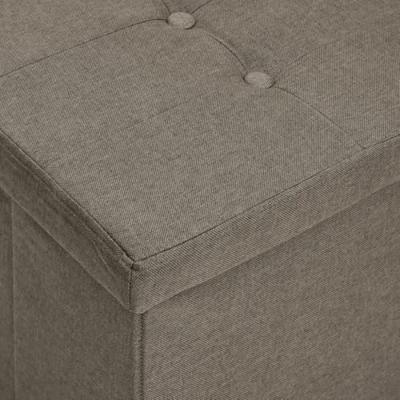 Opbergbank inklapbaar kunstlinnen taupe