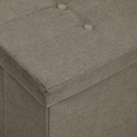Opbergbank inklapbaar kunstlinnen taupe - thumbnail