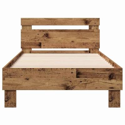 Bedframe met hoofdeinde Oud hout 90 x 190 cm Bewerkt hout