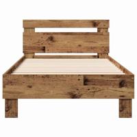 Bedframe met hoofdeinde Oud hout 90 x 190 cm Bewerkt hout - thumbnail