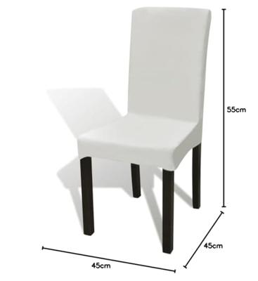 VidaXL 6 st stoelhoezen recht stretch crèmekleurig VidaXL 6 st stoelhoezen recht stretch crèmekleurig