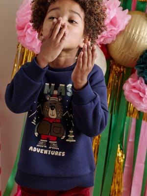 Sweater met kersenprint voor jongens marineblauw Sweater met kersenprint voor jongens marineblauw