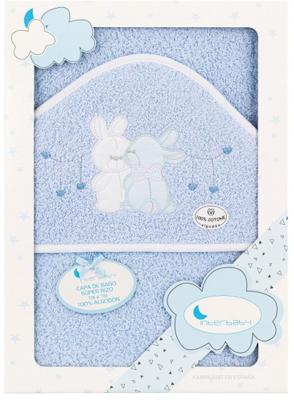 Interbaby badcape konijnen 100 x 100 cm katoen