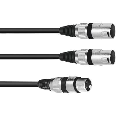OMNITRONIC Adapter Cable XLR(F)/2xXLR(M) 1.5m bk