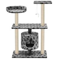 VidaXL Kattenkrabpaal met sisal krabpalen 95 cm pootafdrukken grijs - thumbnail