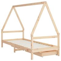 Kinderbedframe met lades 80x200 cm massief grenenhout - thumbnail