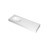 INK Smooth Wastafel Polystone Links met 1 Kraangat - 1400x450x90 mm - Glans Wit - thumbnail