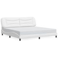 Bedframe zonder matras "Hvar" kunstleer wit 200x200 cm - thumbnail