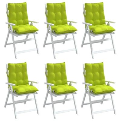 Stoelkussens 6 st lage rug oxford stof felgroen