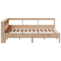 Bed met boekenkast zonder matras massief grenenhout 140x200 cm - thumbnail