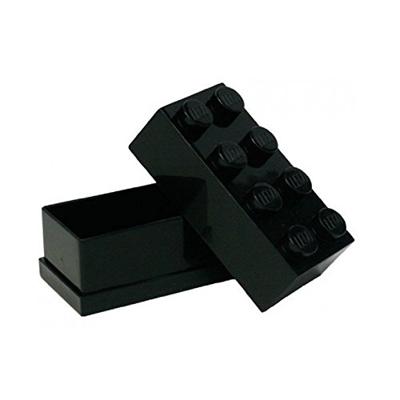 LEGO minidoos 8 noppen, lunchdoosinzet, snackdoos, Zwart