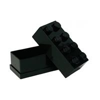 LEGO minidoos 8 noppen, lunchdoosinzet, snackdoos, Zwart - thumbnail