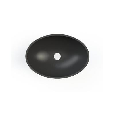 Waskom BWS Prince Cast Marble 49x34 cm Ovaal Mat Zwart Waskom BWS Prince Cast Marble 49x34 cm Ovaal Mat Zwart