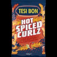 Tesi Bon Hot Spiced Curlz Spicy Flavoured Crunchy Corn Snack 100 g bij Jumbo - thumbnail