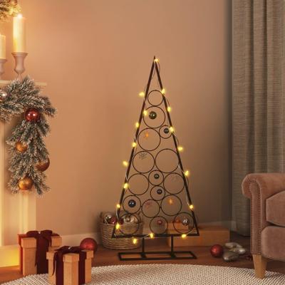 Kerstdecoratie kerstboom 125 cm metaal zwart Kerstdecoratie kerstboom 125 cm metaal zwart