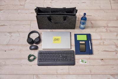 Sigel Schoudertas BA411 Desk Sharing Bag L Synthetisch vilt Donkergrijs 50 cm x 28 cm x 15 mm