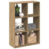 Kamerscherm / boekenkast 69,5x29x103,5 cm hout artisanaal eiken - thumbnail