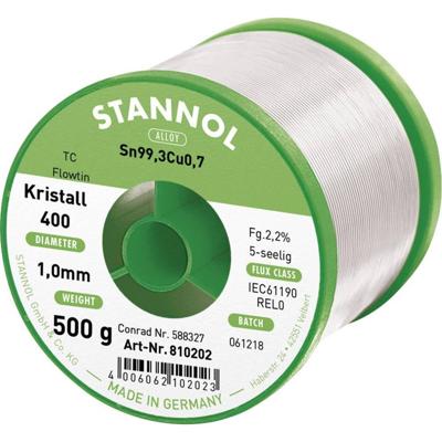 Stannol Ecology TC Soldeertin, loodvrij Spoel Sn99,3Cu0,7 REL0 500 g 1 mm Stannol Ecology TC Soldeertin, loodvrij Spoel Sn99,3Cu0,7 REL0 500 g 1 mm
