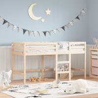 Kinderhoogslaper met ladder 90x200 cm massief grenenhout - thumbnail