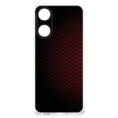OPPO A58 | A78 5G Doorzichtige Silicone Hoesje Geruit Rood OPPO A58 | A78 5G Doorzichtige Silicone Hoesje Geruit Rood
